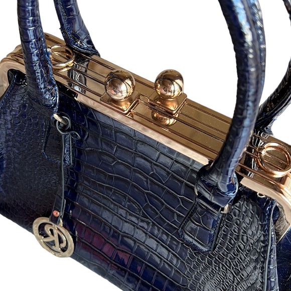 〰️ RIME & CO 〰️ Classy Double-sided Croc Print Patent Leather Handbag 👜 - Picture 9 of 13